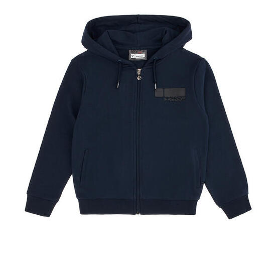 Sweat-shirt à fermeture éclair intégrale et capuche avec imprimés en contraste