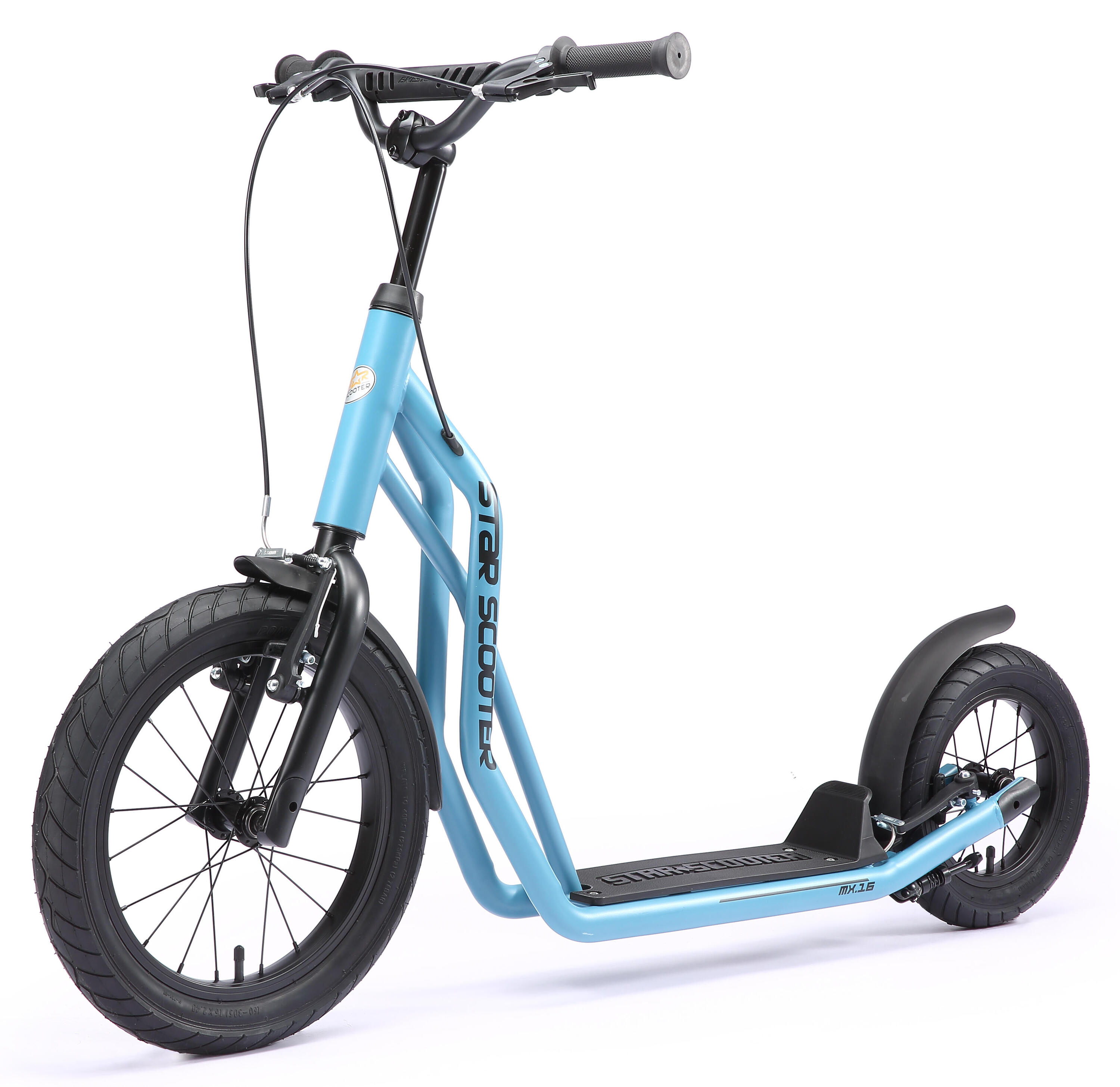 Monopattino con grandi ruote 16", per bambini 8 anni, pneumatici ad aria, Mixed 5/7