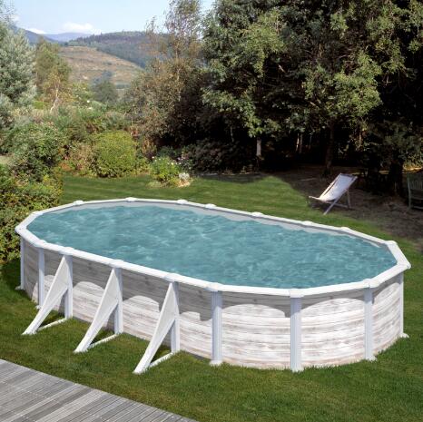 Nordischer Dekorations-Stahlpool Greenland 550 x 132 cm rund 2/7
