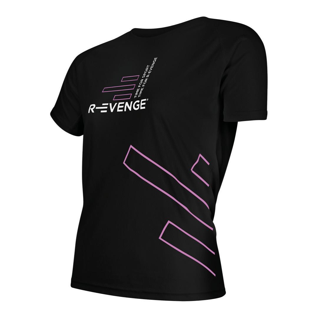 R-EVENGE T-shirt a maniche corte donna Fitness Running Cardio nera
