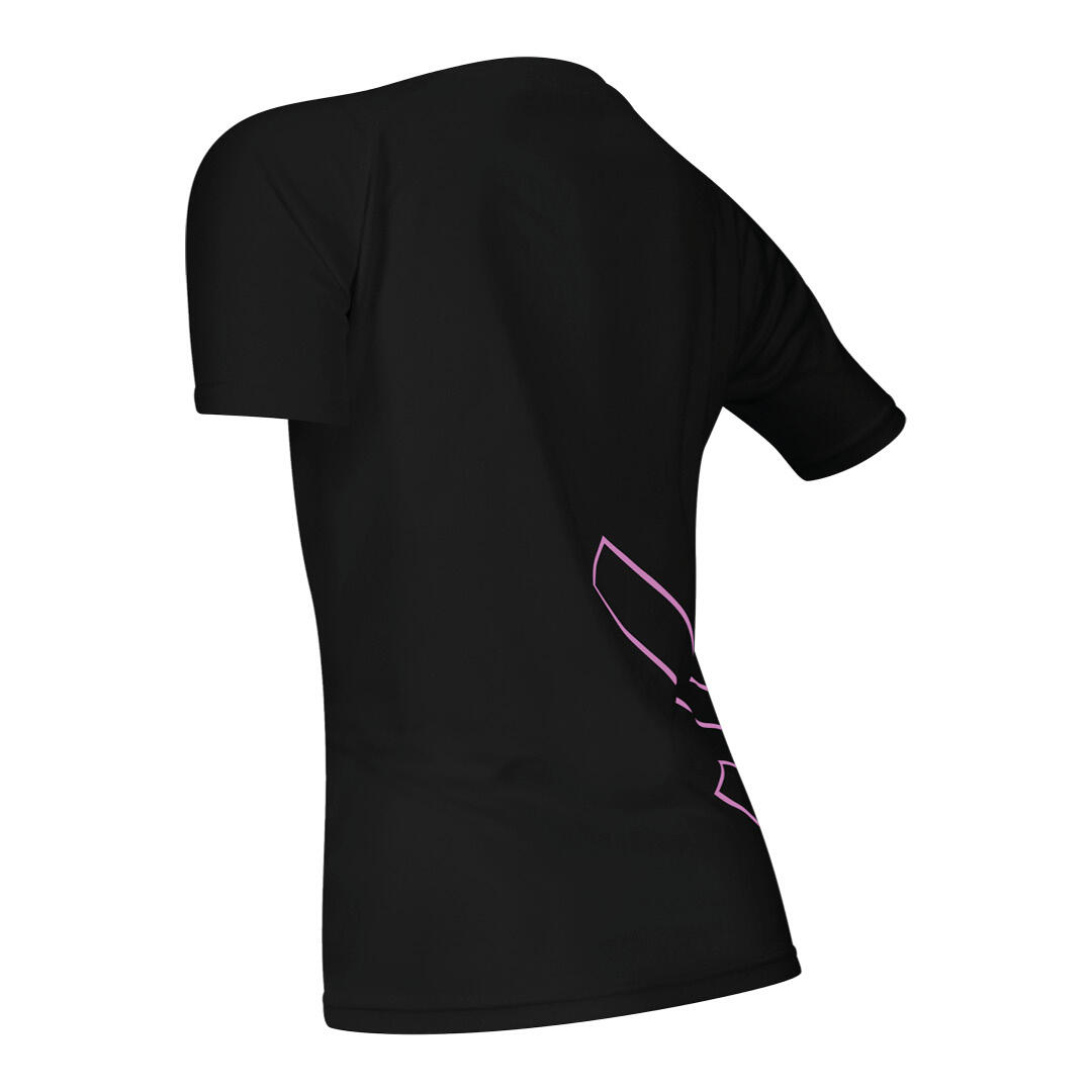 T-shirt manches courtes femme Fitness Running Cardio noir 4/5