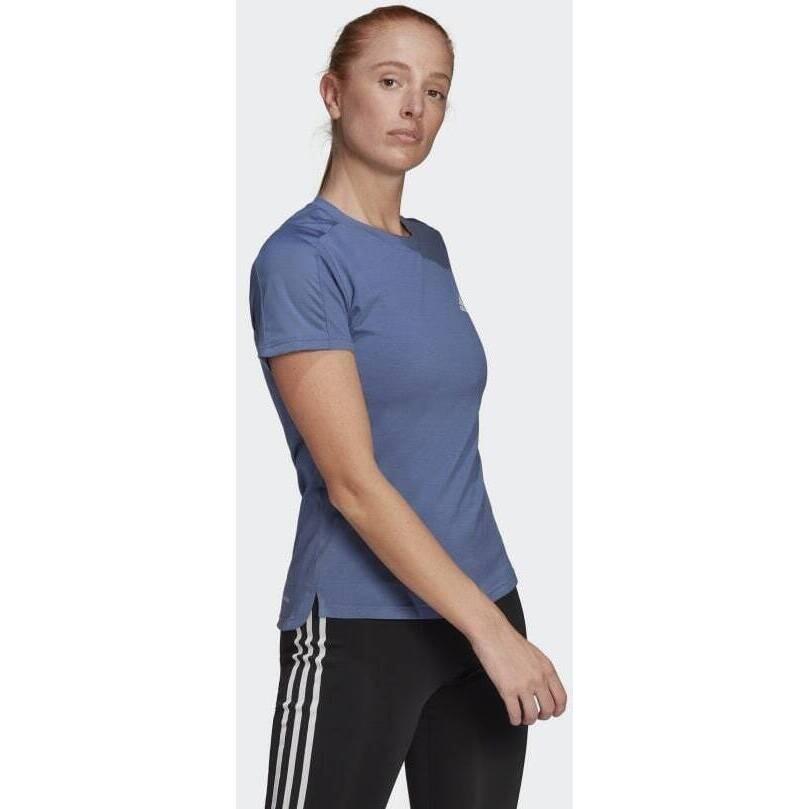 T-shirt donna Adidas Aeroready Crew Blu/Bianco Taglia S 4/6