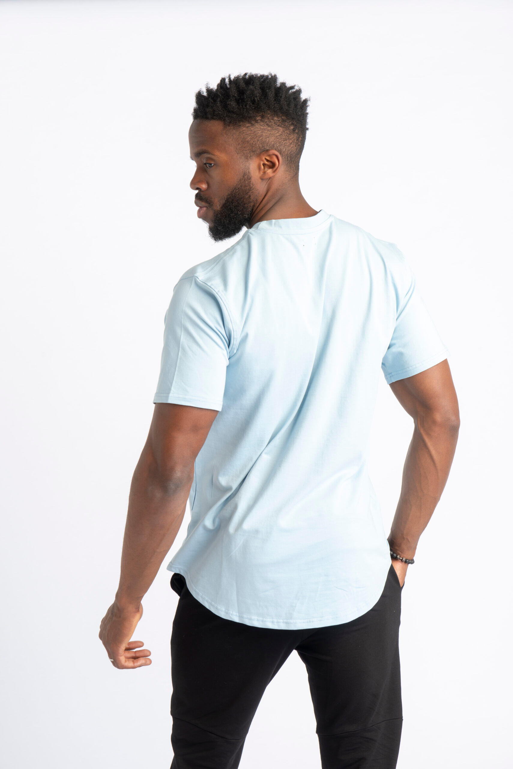 Core Scoop T-shirt Fitness- Homme - Bleu Layette 4/4