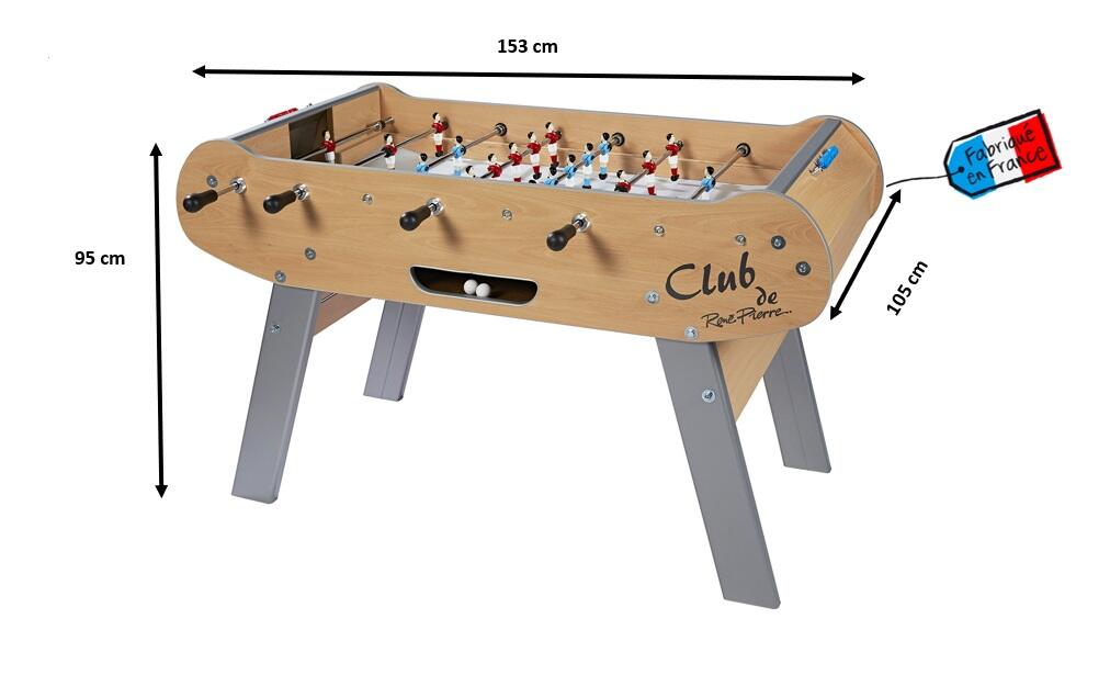 Baby Foot Club - Fabrication française - L153 x l105x H95 - HETRE-Gris 4/5