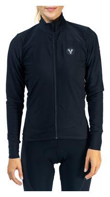 LeBram Ventoux Damen Langarm Trikot Uni Schwarz