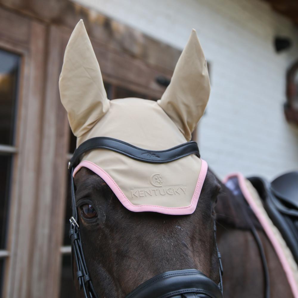 Bonnet anti-mouche wellington soundless softshell beige-vieille rose Full 3/4