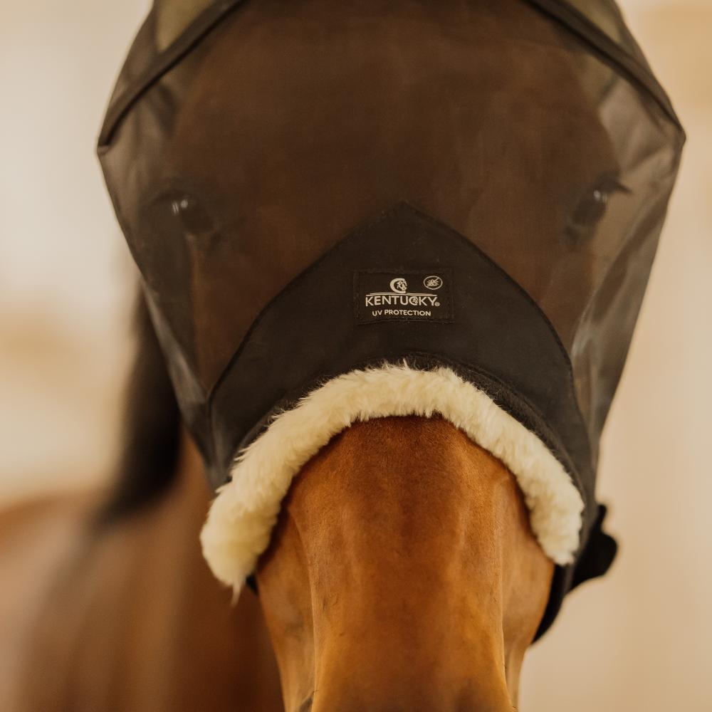 Fly mask skin friendly with ears black cob 5/5