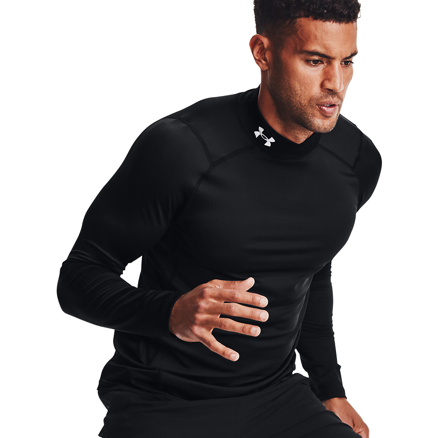 COLDGEAR® ENG ANLIEGENDES SHIRT MIT STEHKRAGEN SCHWARZ MANN 6/7