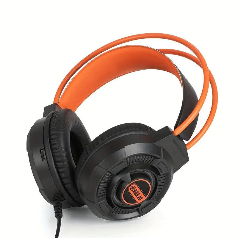 NNETM Studio Monitor Headphones Orange & Black Closed-Back Design
