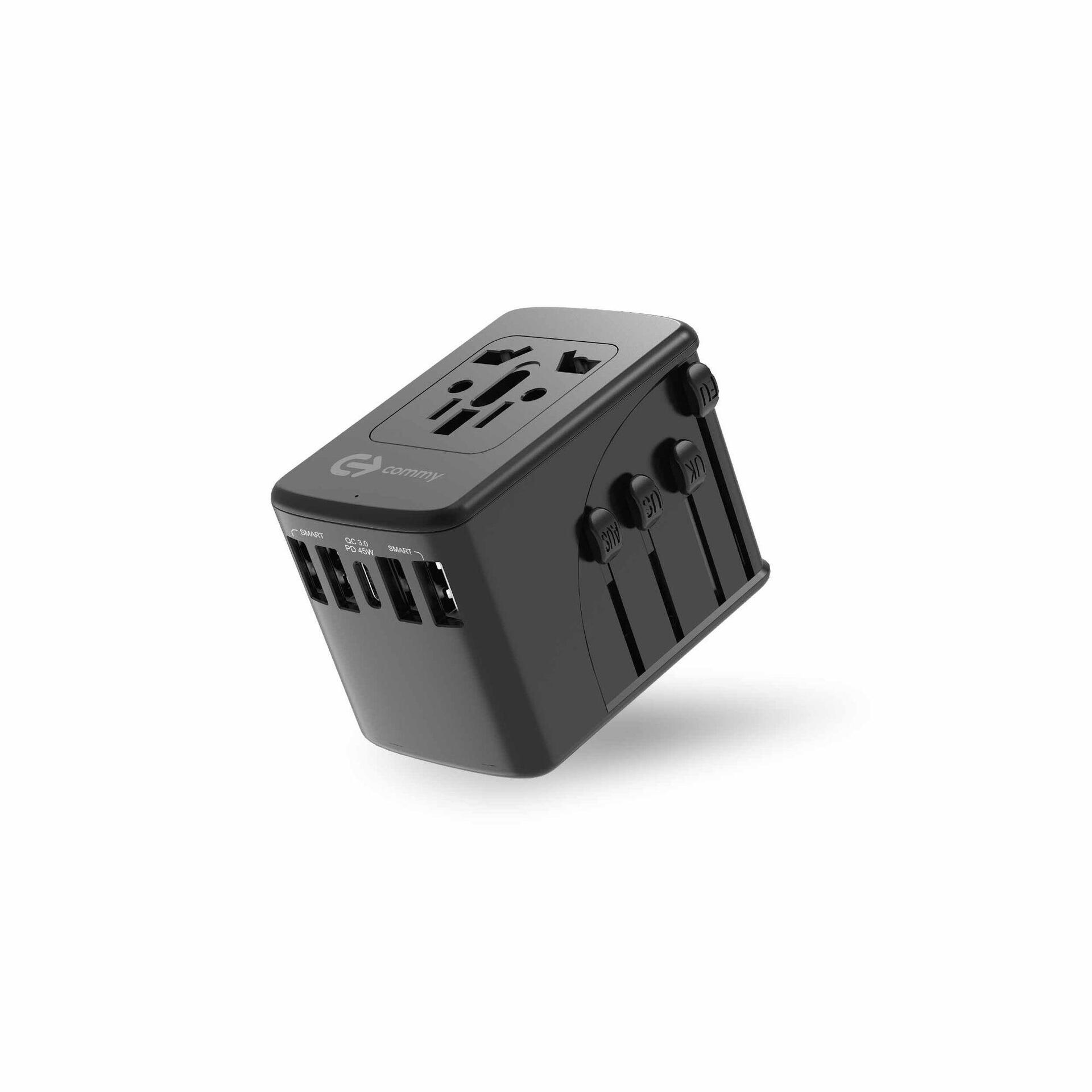Commy Universal travel adapter Fastcharge 45W (PD+QC3.0)