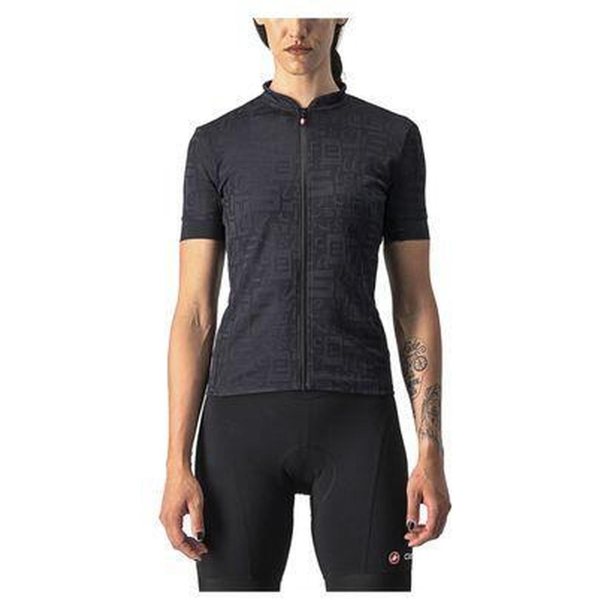 Castelli - Maillot Manches Courtes Femme Castelli Promessa Jacquard Noir - Maillot Manches Courtes - Noir - Decathlon