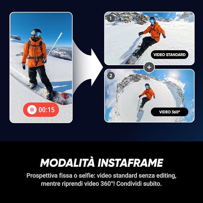 Action Camera Videocamera a 360° X5 Insta360 4/6