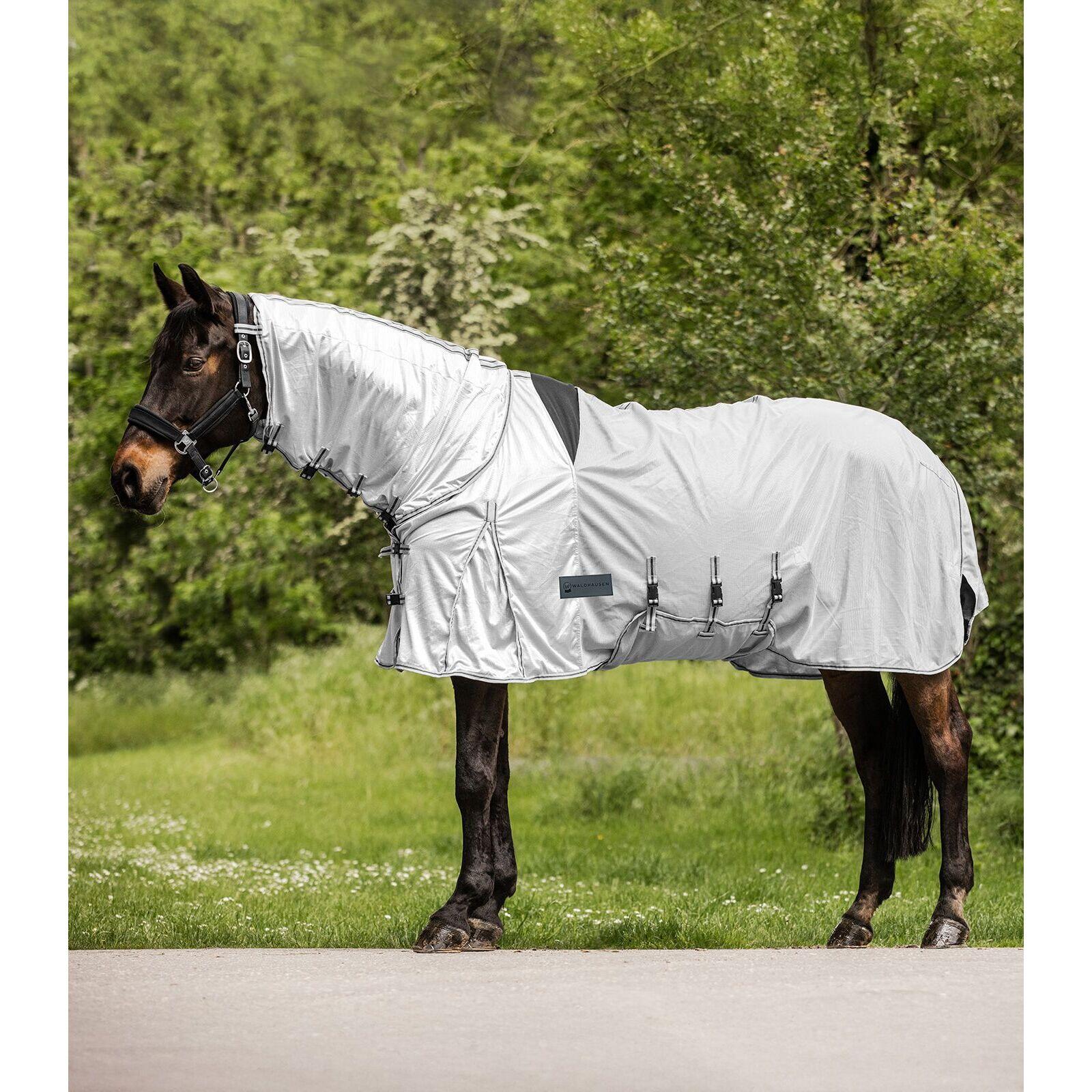 Waldhausen - Couverture Anti-mouches Pour Cheval Et Anti-eczéma Waldhausen Protect - Couverture Cheval - Gris - 115 Cm - Decathlon
