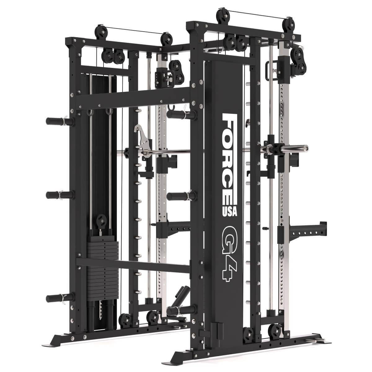 G4 All-In-One Trainer: Rack, Máquina Smith y Doble Polea + 154 kg de Placas 3/5