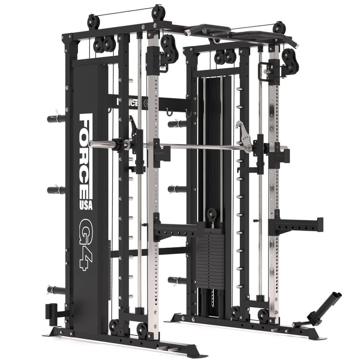 Force Usa - G4 All-in-one Trainer: Rack, Smith Machine Et Double Poulie + 154 Kg De Poids - Appareil Multifonction - Noir - Taille Unique - Decathlon