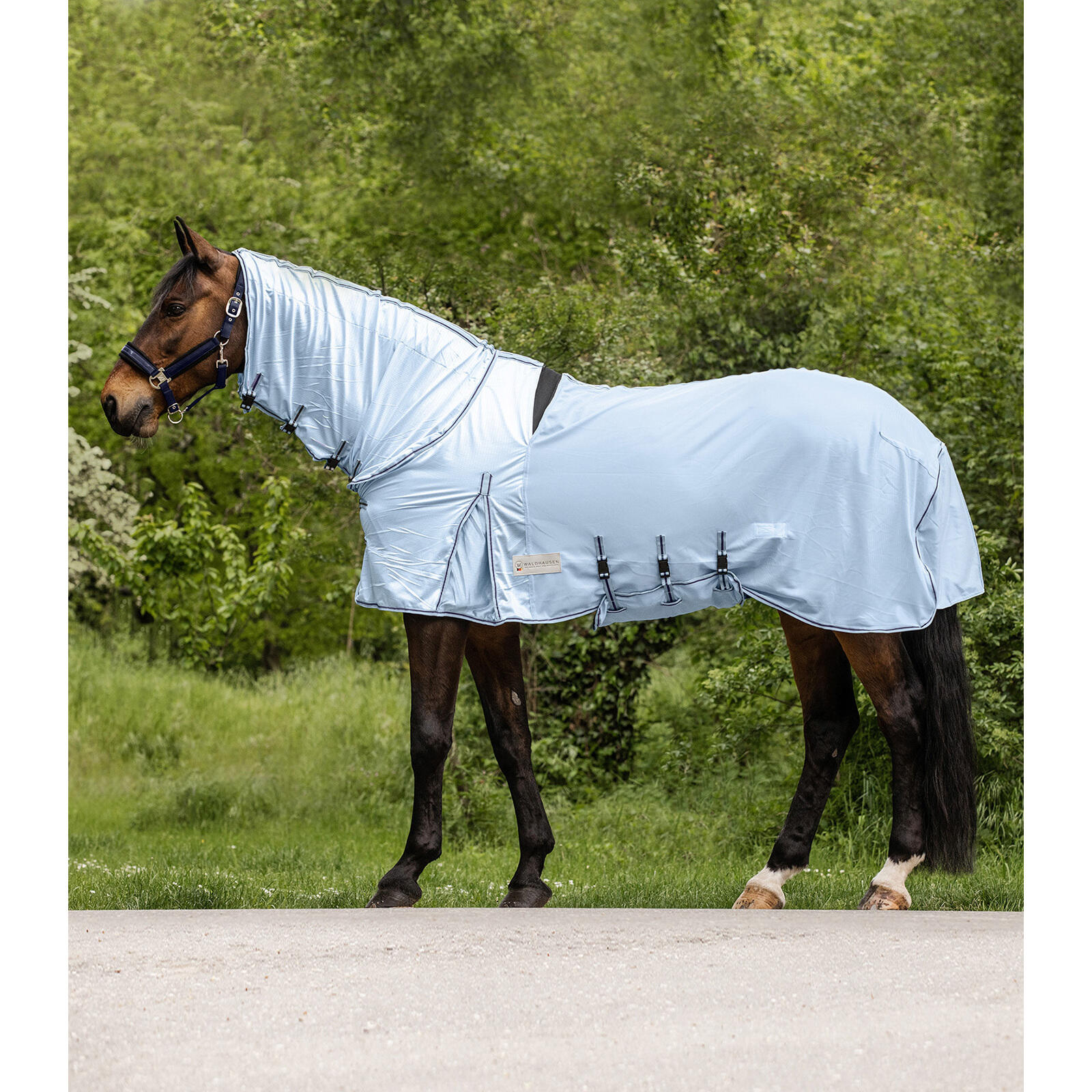 Waldhausen - Couverture Anti-mouches Pour Cheval Et Anti-eczéma Waldhausen Protect - Couverture Cheval - Bleu - 155 Cm - Decathlon