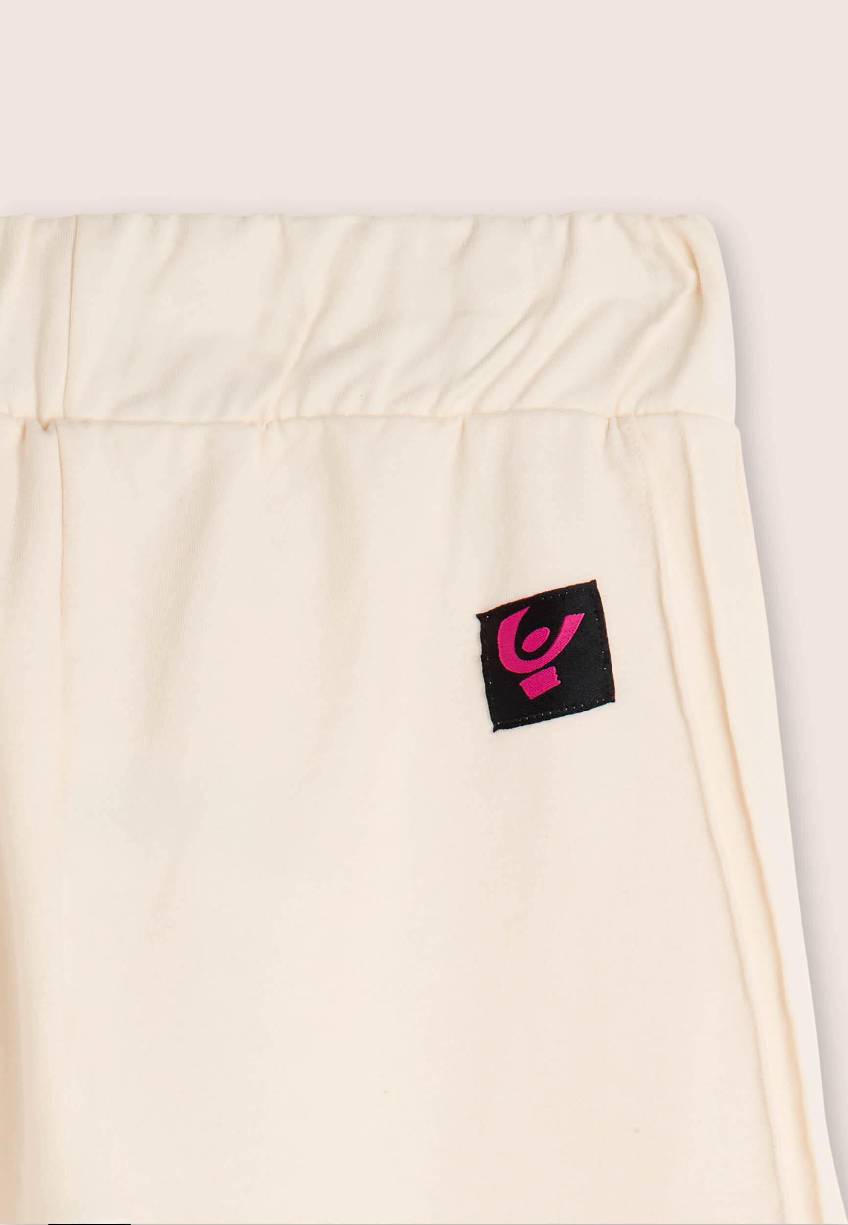 Pantaloni bambina wide leg in cotone con impunture 3/3