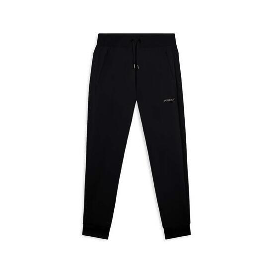 Pantalon en molleton de coton avec bord et ceinture côtelés