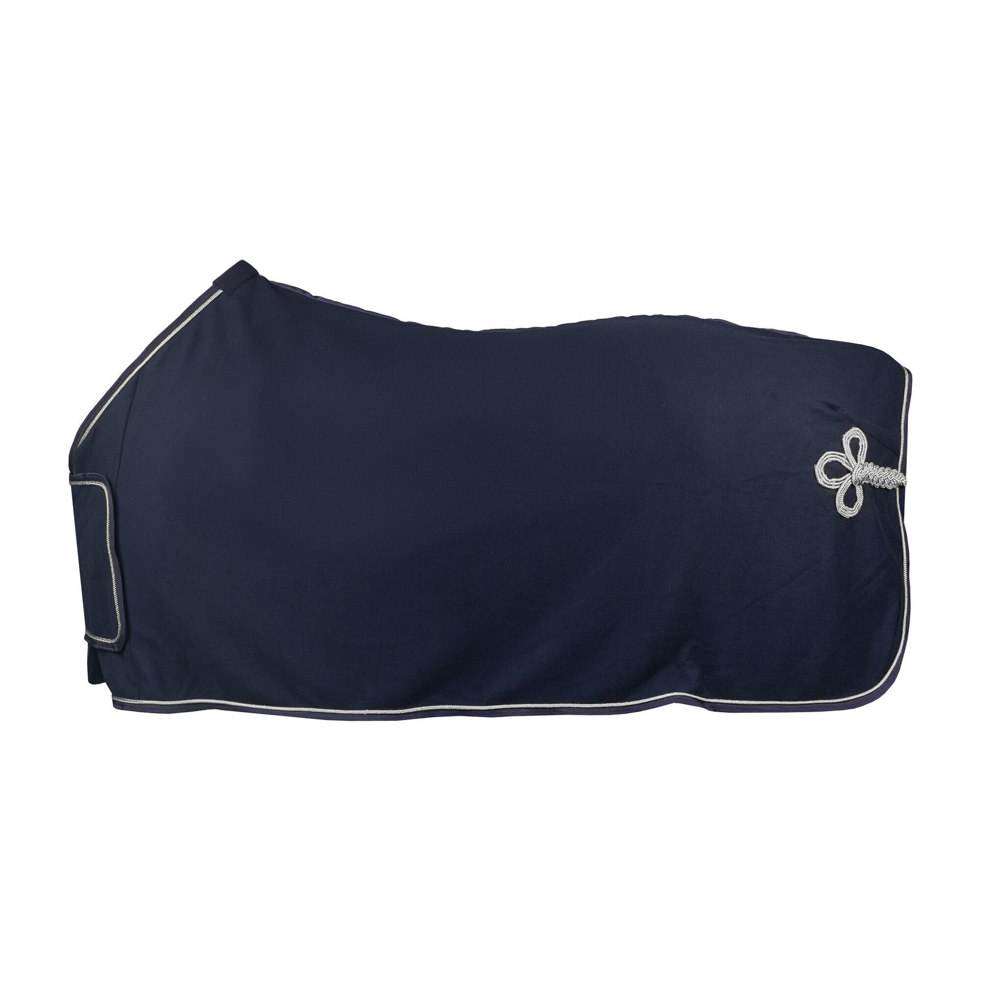 Horka - Couverture Polaire Avec Rabat De Poitrine Et Ornement Horka - Couverture Cheval - Bleu|gris - 155 Cm - Decathlon