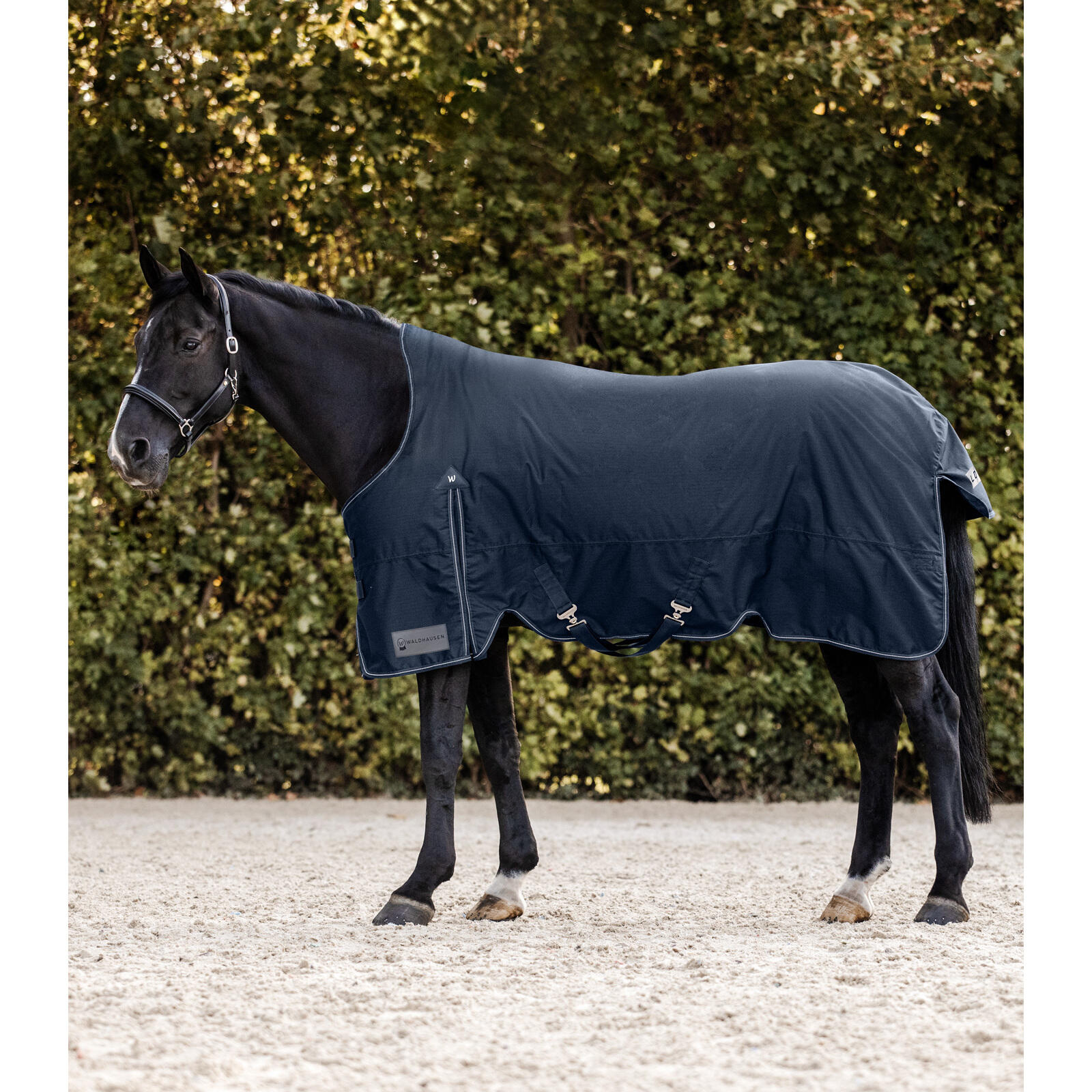 Waldhausen - Couverture D'Extérieur Pour Cheval Avec Col Haut Waldhausen Arctic 100g - Couverture Cheval - Bleu - 155 Cm - Decathlon