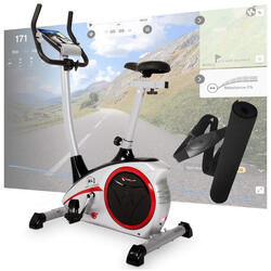 Vélo d'appartement - 150 kg - avec ceinture cardiaque + tapis - AL 2S Digital