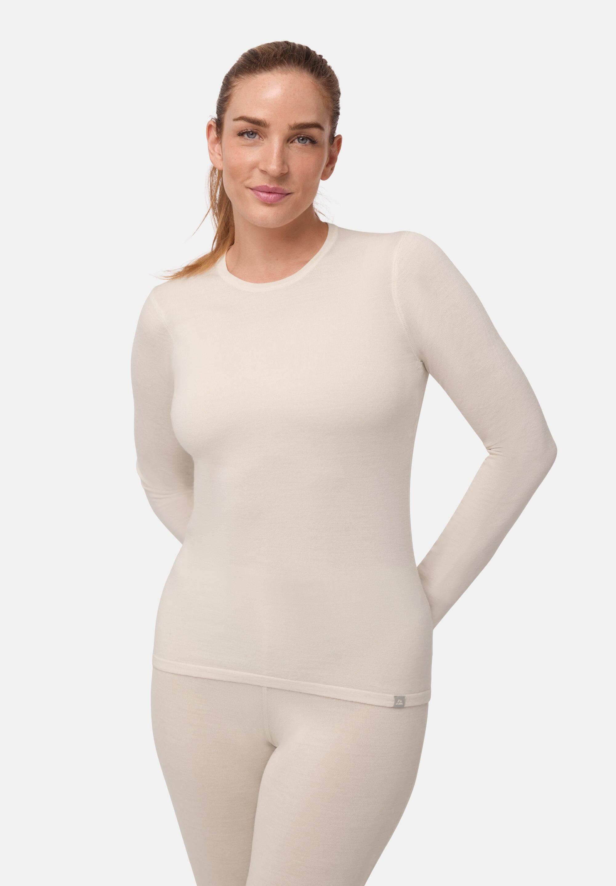 Thermisch ondergoed dames warm 240 g/m² fleece ski-basislaag set met 2 zakken, sneldrogend dames lange mouwen winter thermische top en bodems ademend dames functioneel ondergoed voor sport zwart