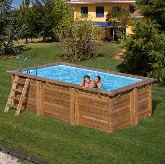 Piscine rectangulaire en bois Sunbay Marbella 2 - 420 x 270 x 117 cm