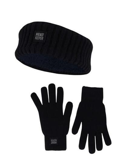 Ensemble Thermo Hiver Femme - Bandeau + Gants - Bleu Marine