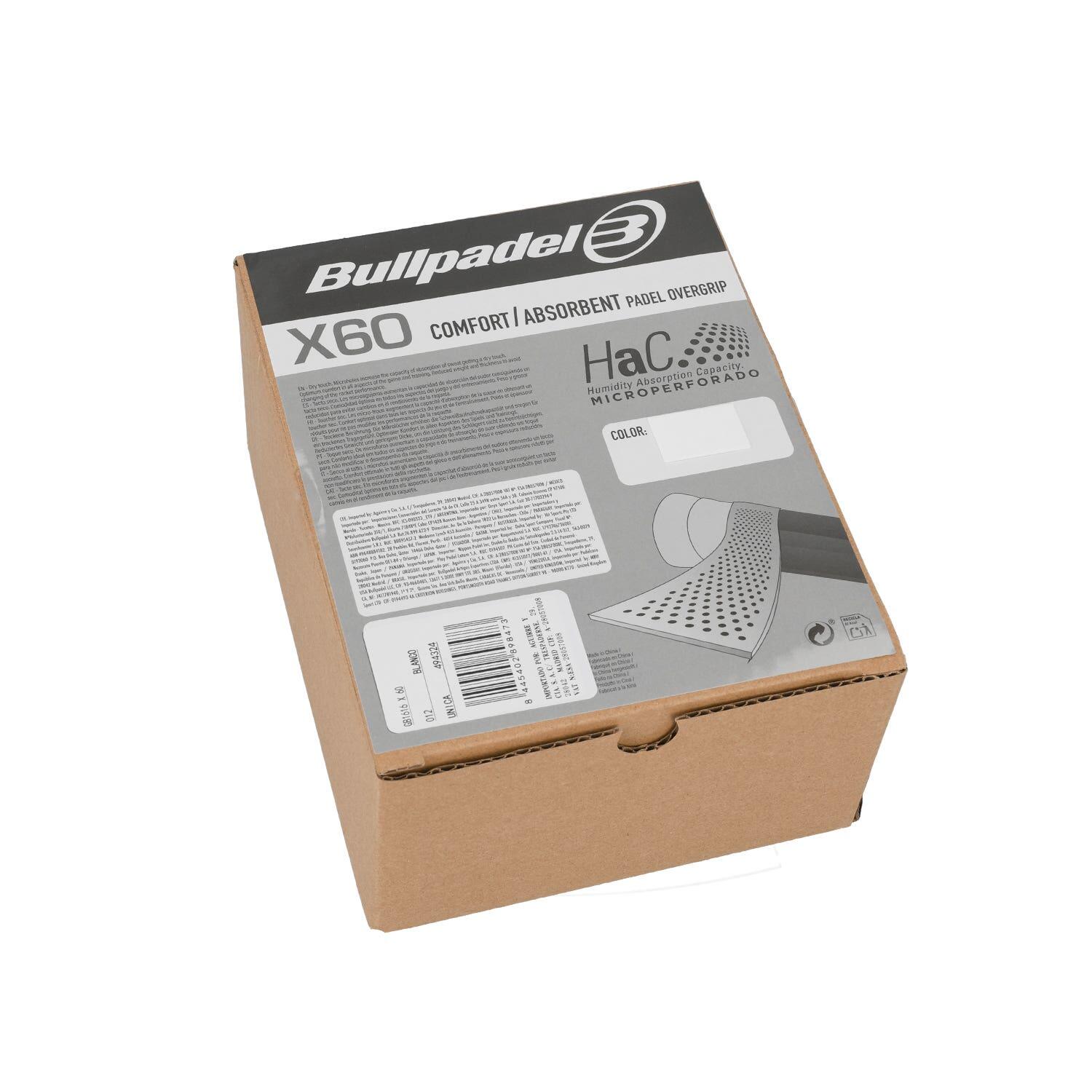 Scatola Da 60 Pz. Overgrip Bullpadel Bianco Gb1616 2/3