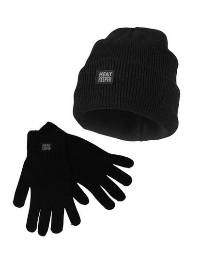 Heatkeeper Herren Winter Set - Mütze + Handschuhe Marineblau