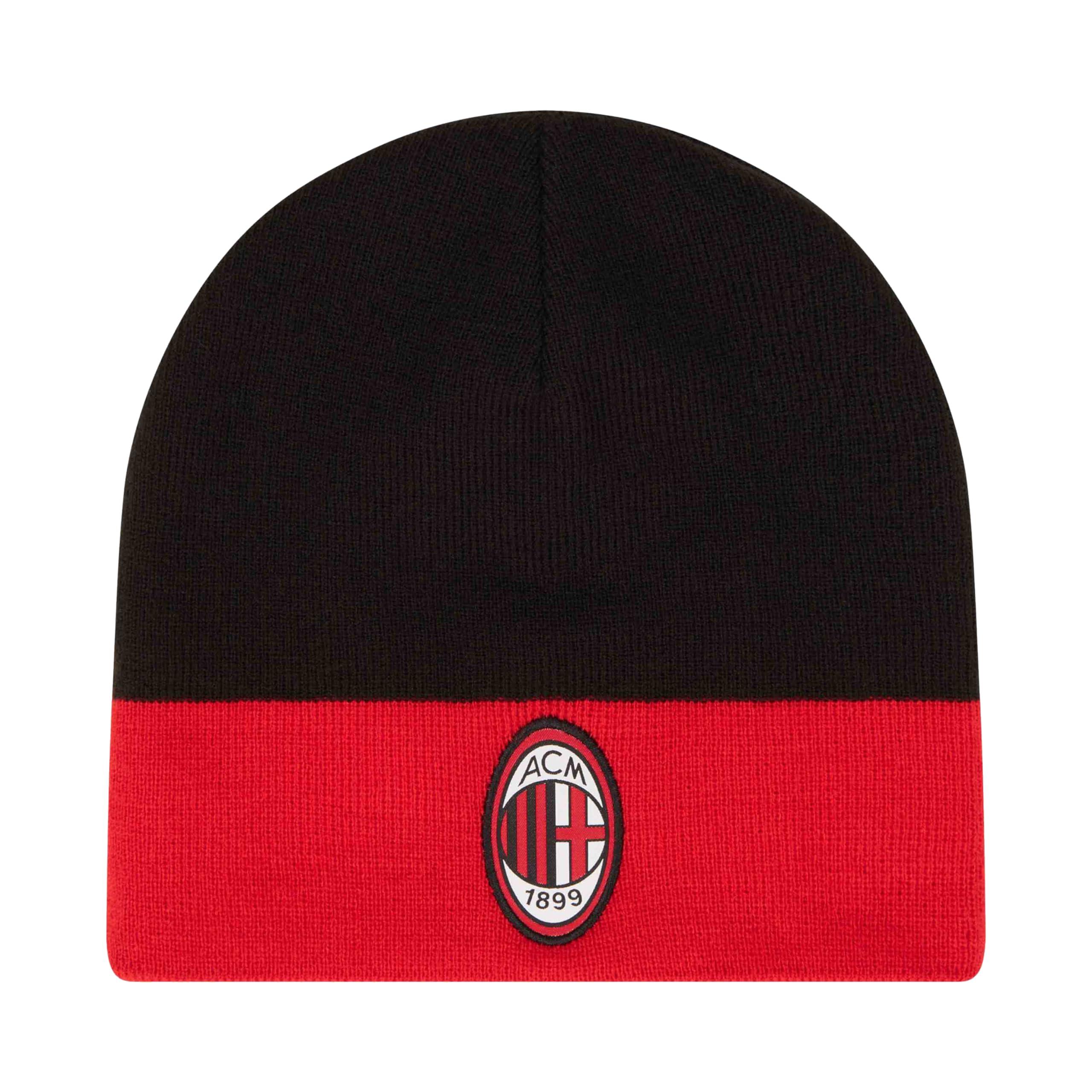 Berretto reversibile ufficiale Puma AC Milan 23/24, taglia unica, nero/rosso 1/5