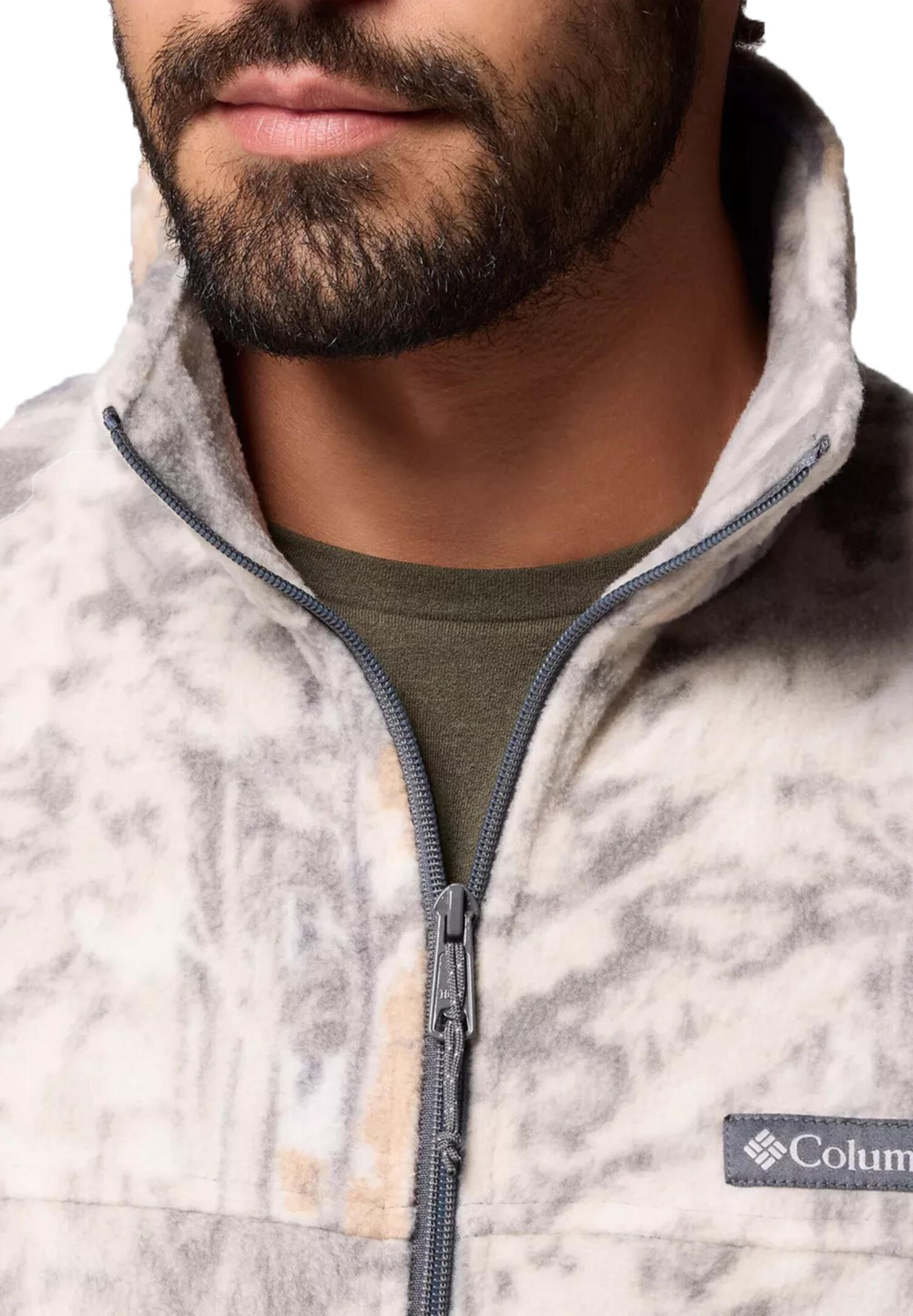 Columbia Steens Mountain Herren Print Fleece Jacke 1478231 030 grau 7/7