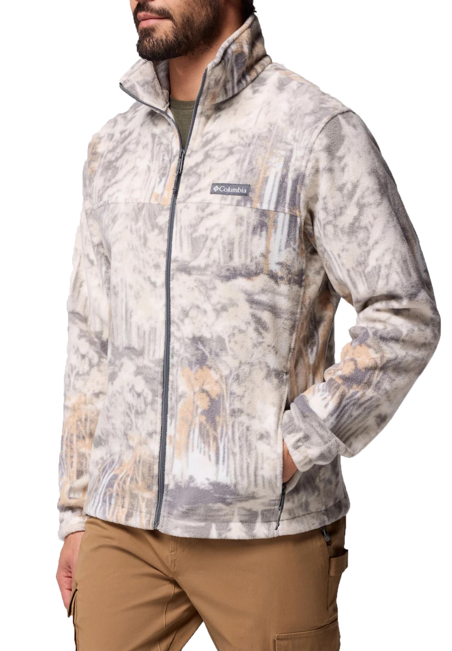 Columbia Steens Mountain Herren Print Fleece Jacke 1478231 030 grau 5/7