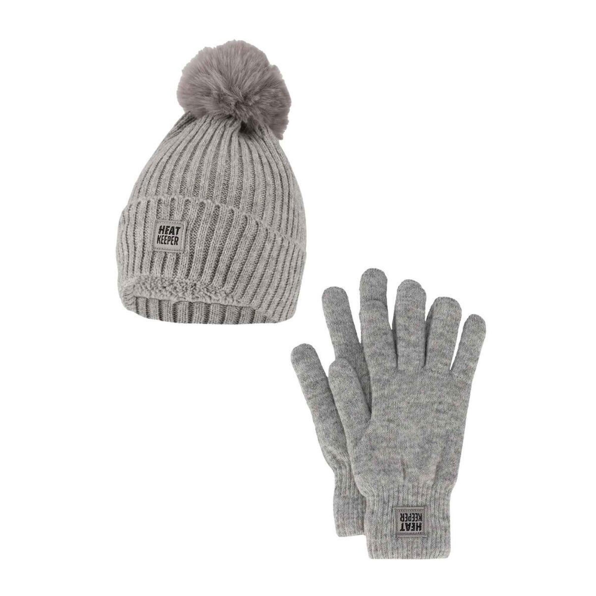 Heat Keeper - Heatkeeper Ensemble Hiver Femme - Bonnet + Gants Grey - Bonnet - Gris - No Size - Decathlon