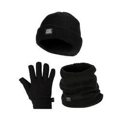Heatkeeper Ensemble Hiver Enfant – Bonnet + Tour de cou + Gants – Noir