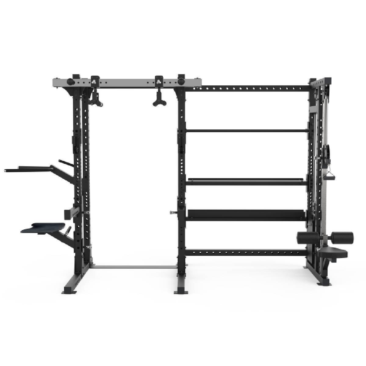 Half Rack con Pulley Regolabile (100 kg) e Ripiani di Stoccaggio 2/5