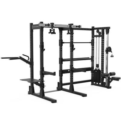 Half Rack con Pulley Regolabile (100 kg) e Ripiani di Stoccaggio