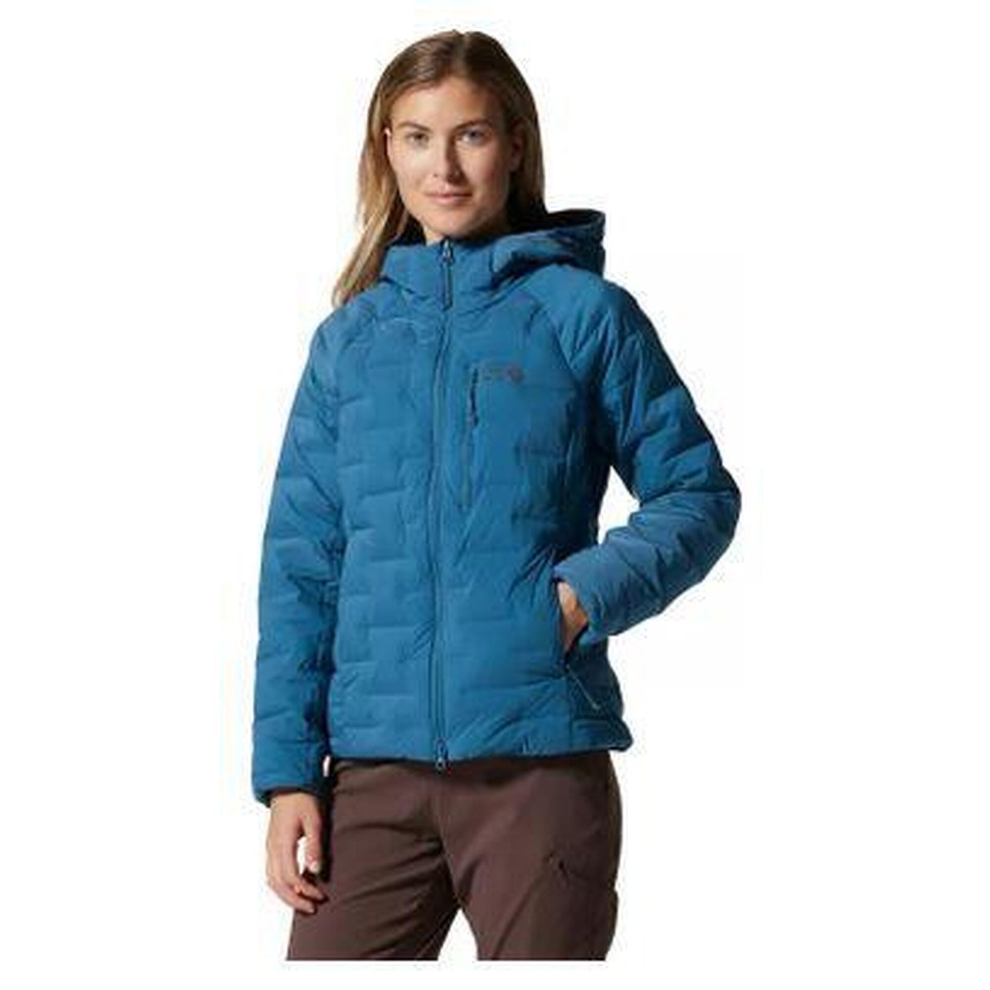 Mountain Hardwear - Doudoune Mountain Hardwear Stretch Down Hooded Femme - Doudoune Duvet - Bleu - Decathlon
