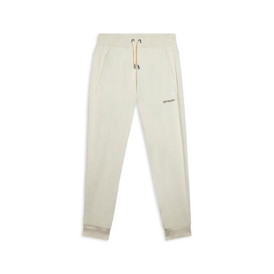Pantalon en molleton de coton avec bord et ceinture côtelés