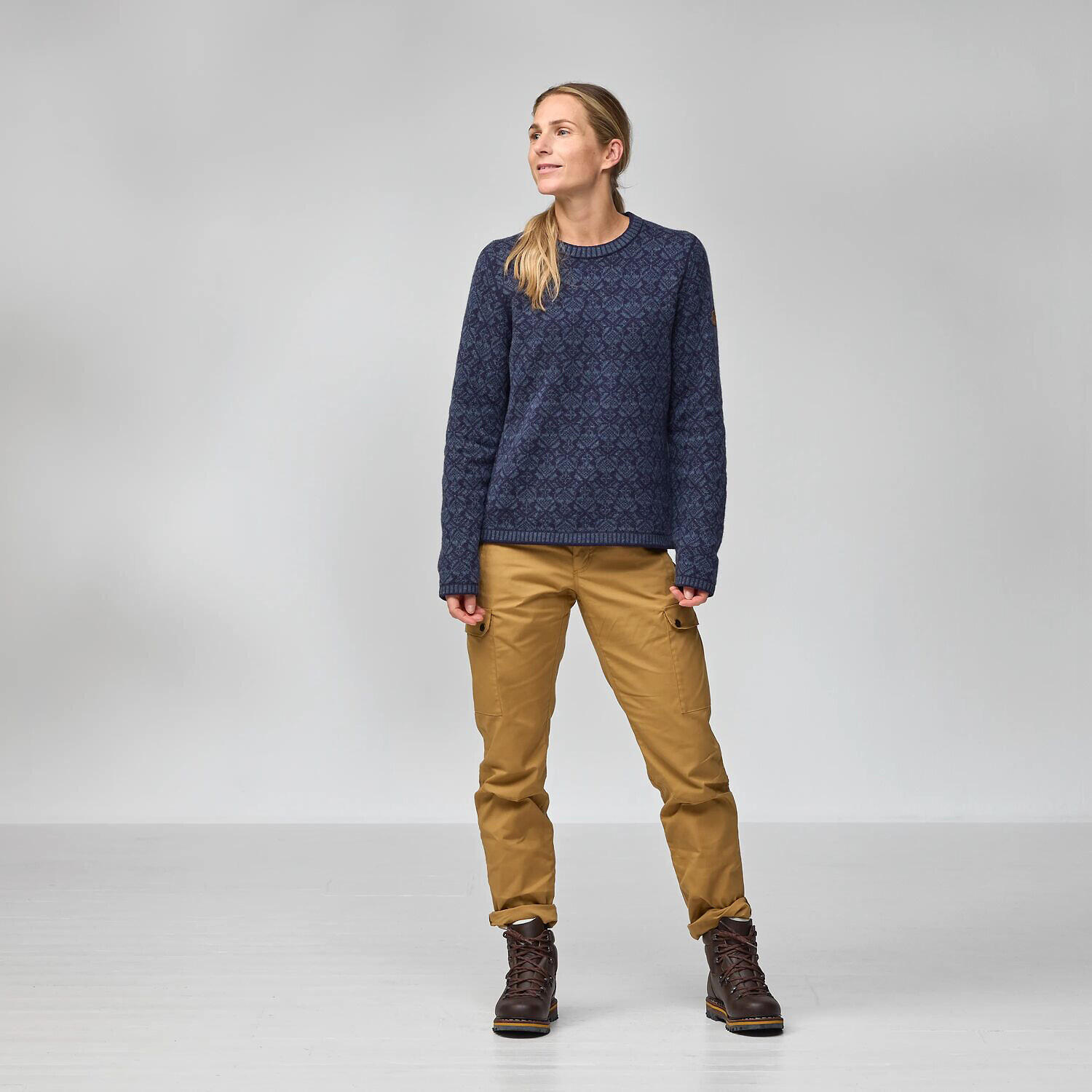 Damen Sweatshirt Snow Round Neck Sweater 3/7