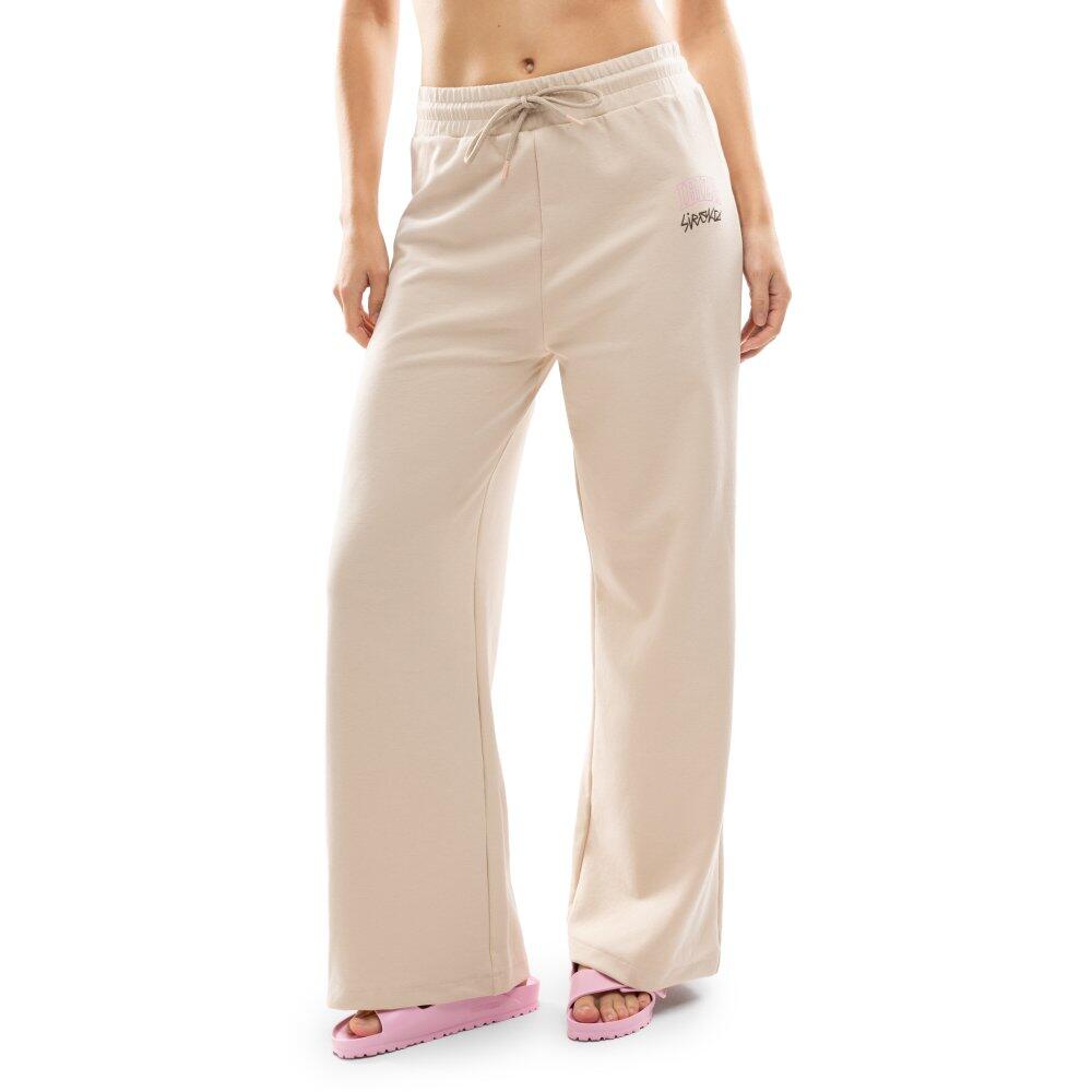 SIROKO Women Lifestyle ’s wide-leg scuba sweatpants IBZ Iboshim Ivory White