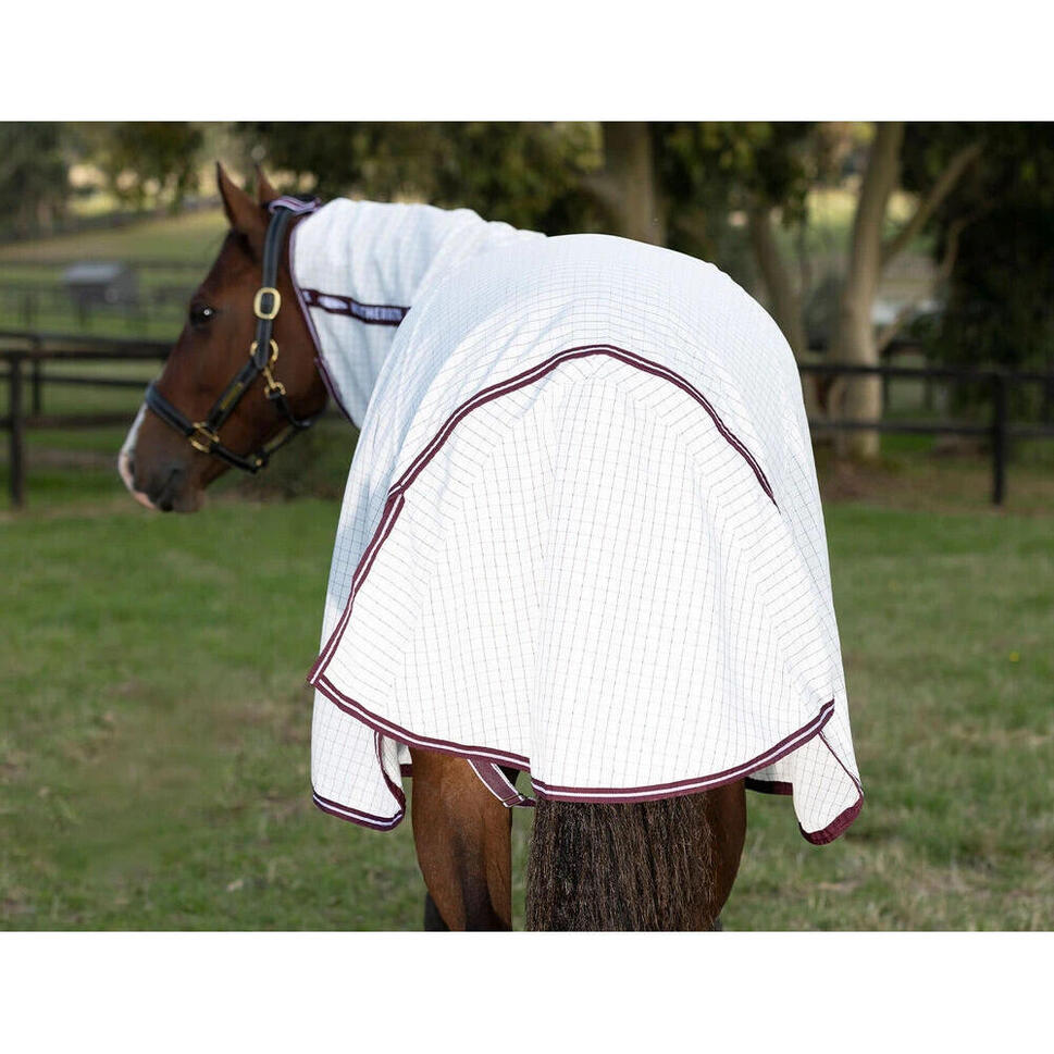 Czapka przeciw muchom dla koni z osłoną na szyję Weatherbeeta Hybrid Seasons