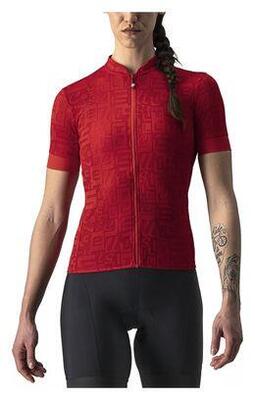 Maglia Donna Castelli Promessa Jacquard Manica Corta Rossa