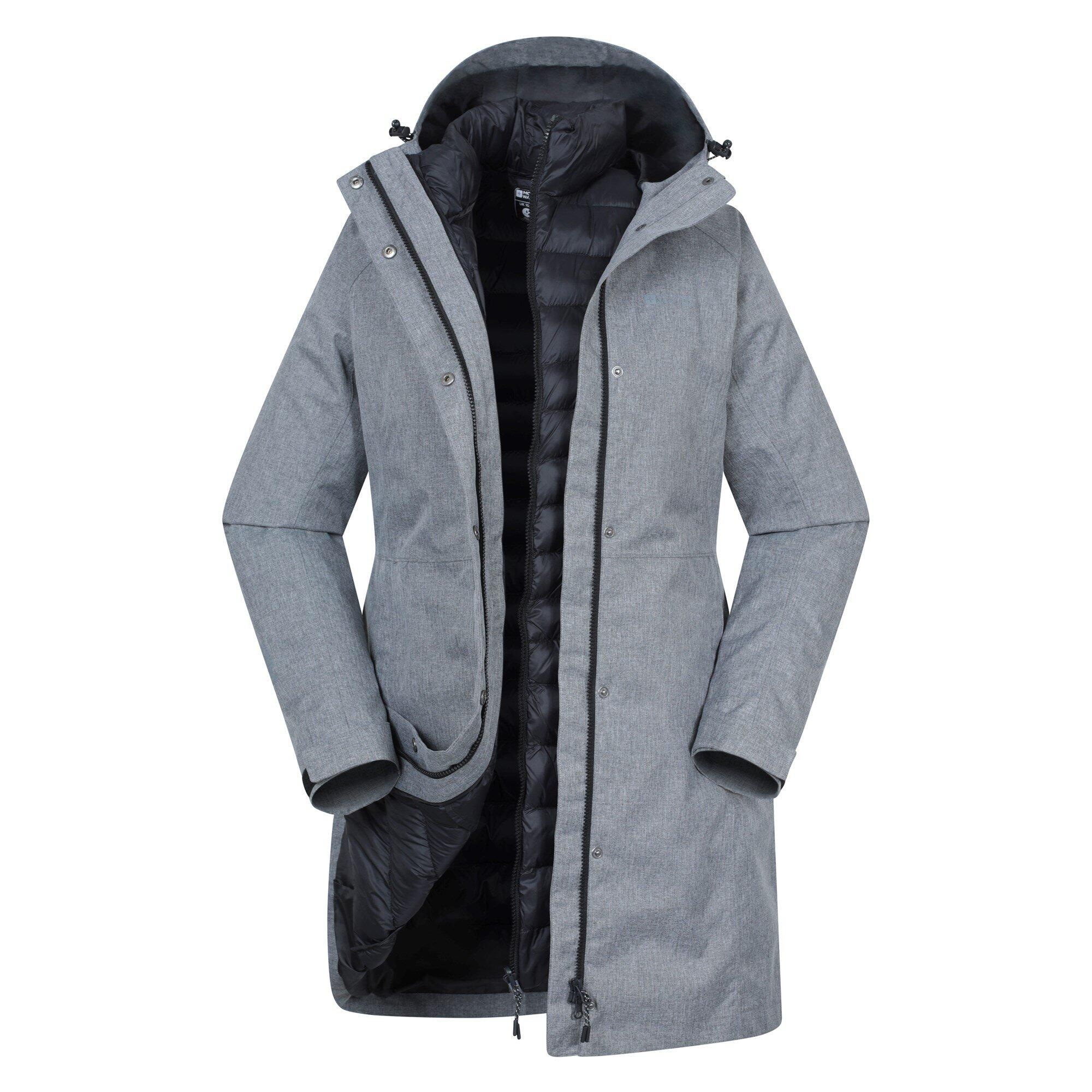 Mountain Warehouse - Mountain Warehouse Veste Longue 3 En 1 Femme Alaskan - Imperméable Et Chaude - Veste 3 En 1 - Gris - Decathlon
