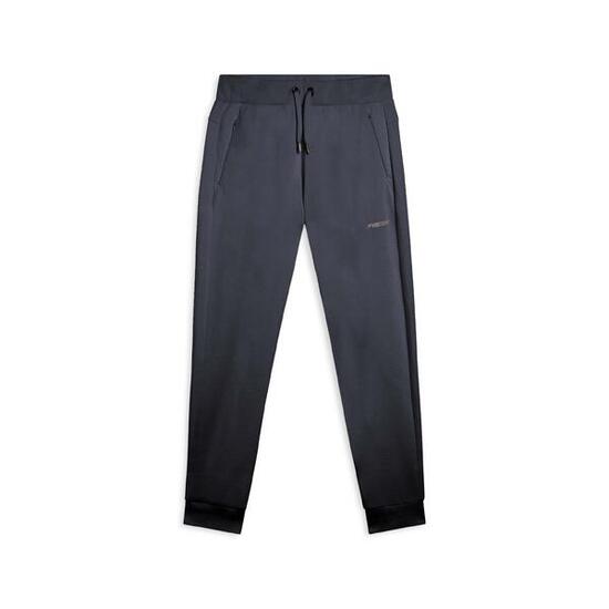 Pantalon en molleton de coton avec bord et ceinture côtelés