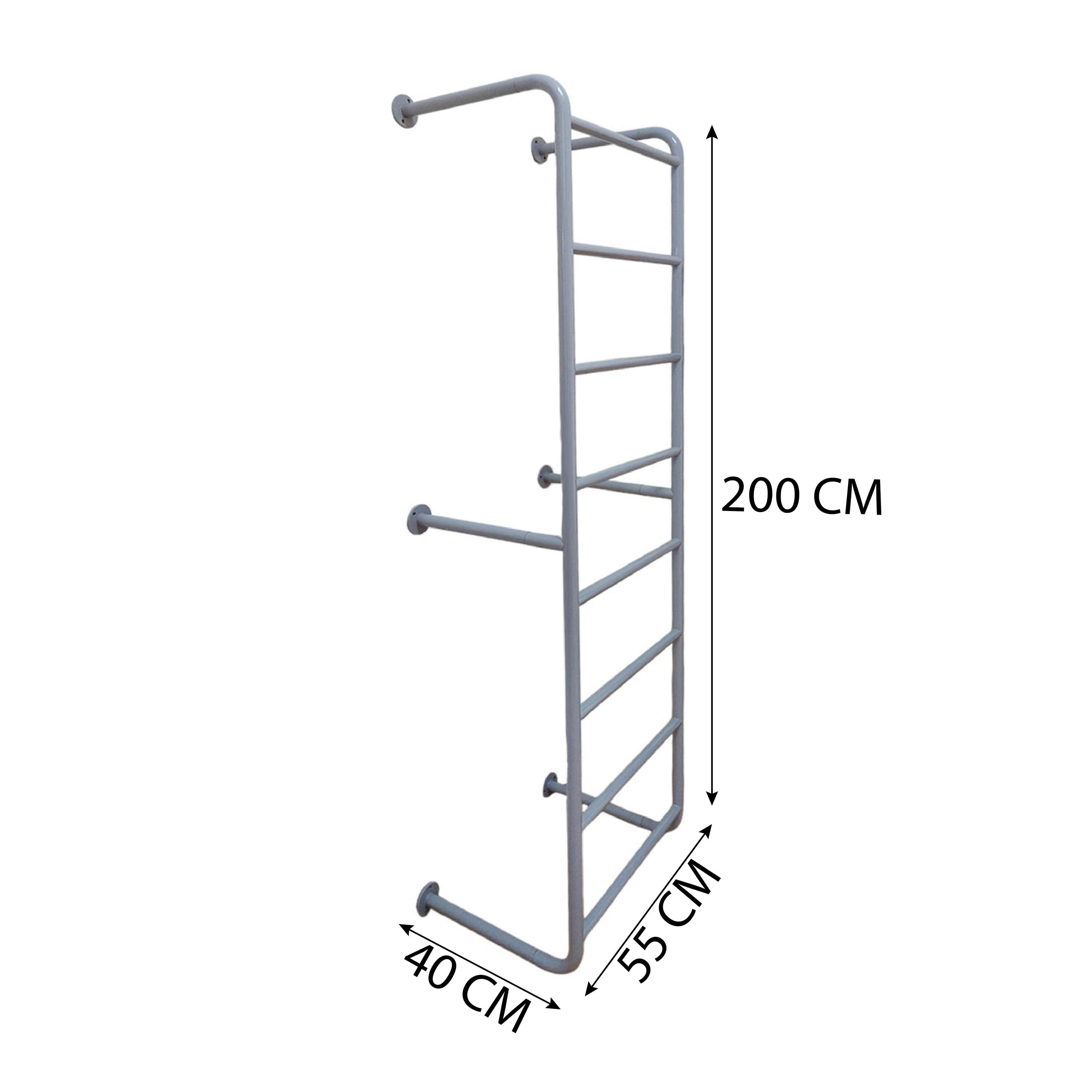 Niños Gimnasia Escalera de Techo Horizontal 55cm Slim Blanco 3/7