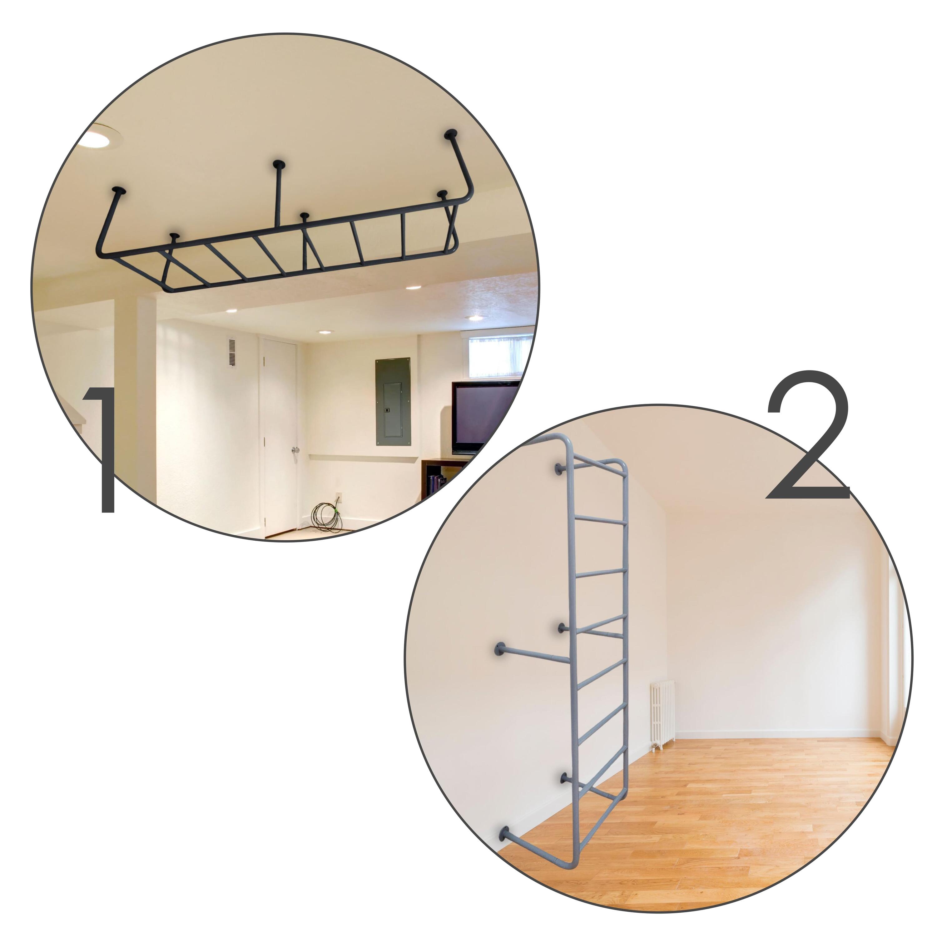 Niños Gimnasia Escalera de Techo Horizontal 55cm Slim Blanco 4/7