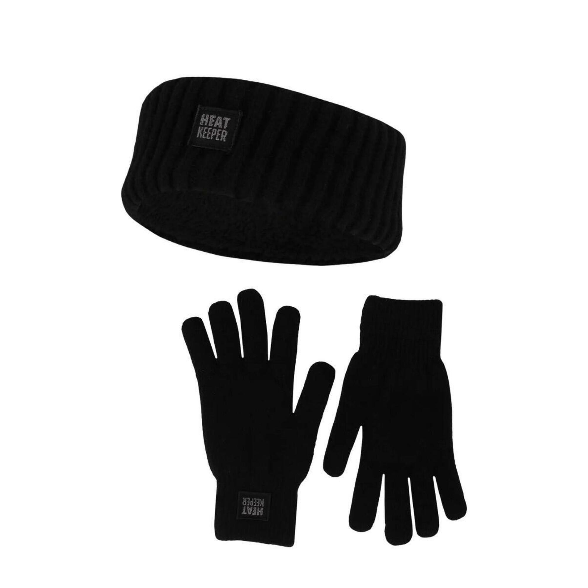 Heat Keeper - Ensemble Thermo Hiver Femme - Bandeau + Gants - Noir - Bonnet - Noir - No Size - Decathlon