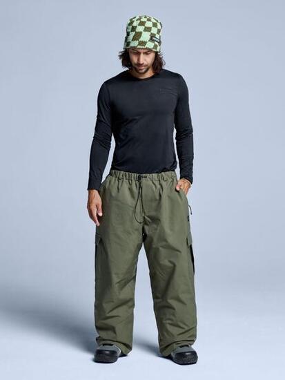 Pantalon de ski - Unisexe - Coupe ample - Park - Vert olive