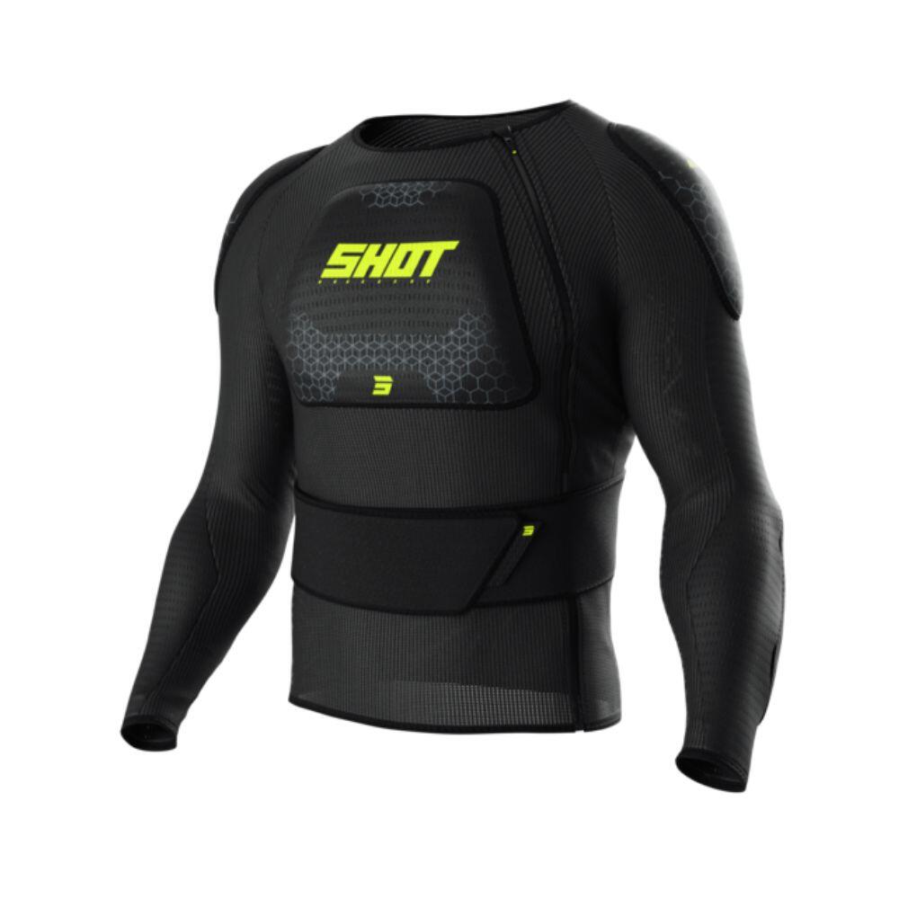 Shot Race Gear - Gilet Shot Airlight Kid Ml Black/neon Yellow Enfant - Plastron - Jaune|noir - S - Decathlon